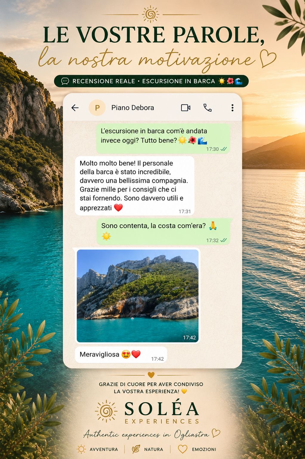 WhatsApp review — Boat excursion — Debora