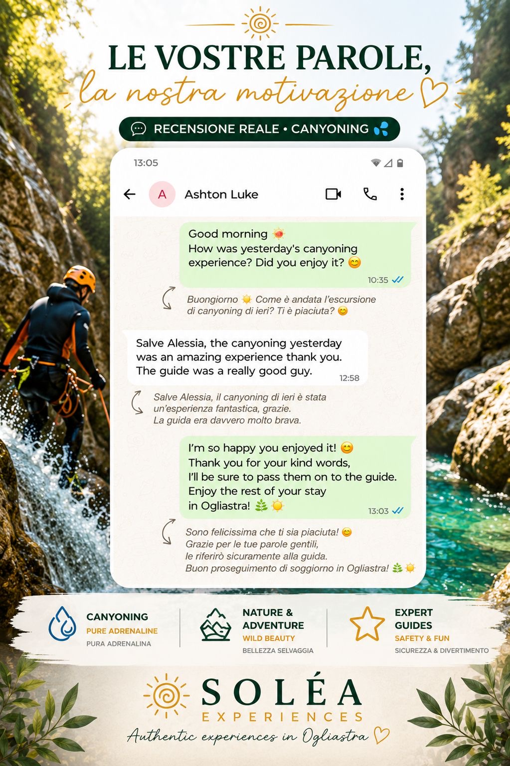 WhatsApp review — Canyoning — Ashton