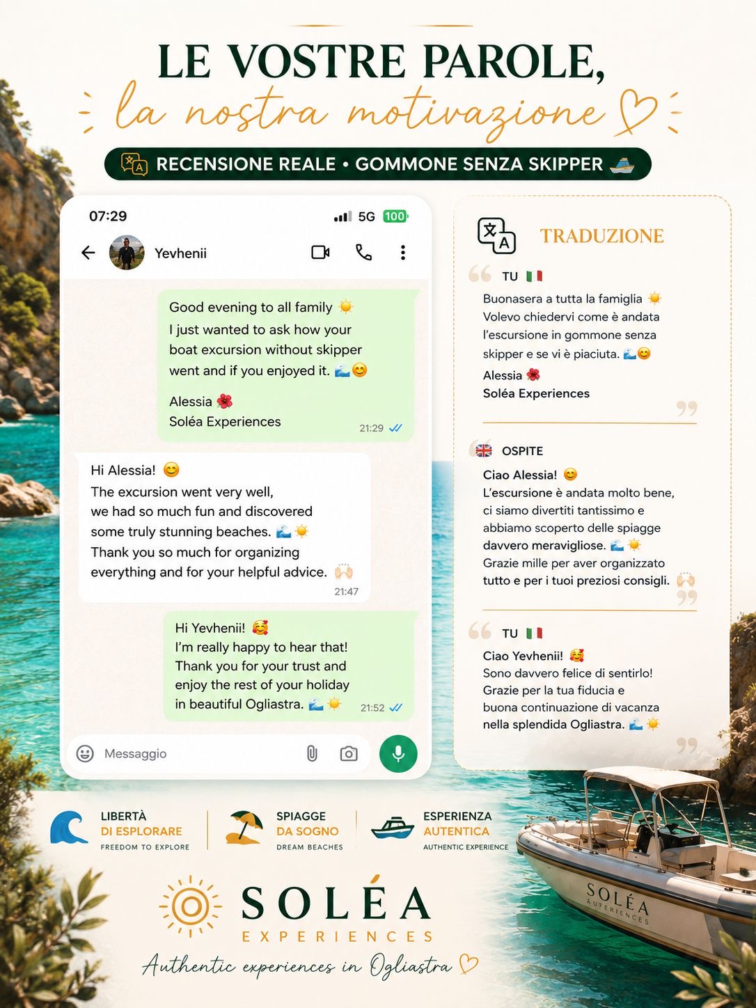 WhatsApp review — RIB rental — Yevhenii
